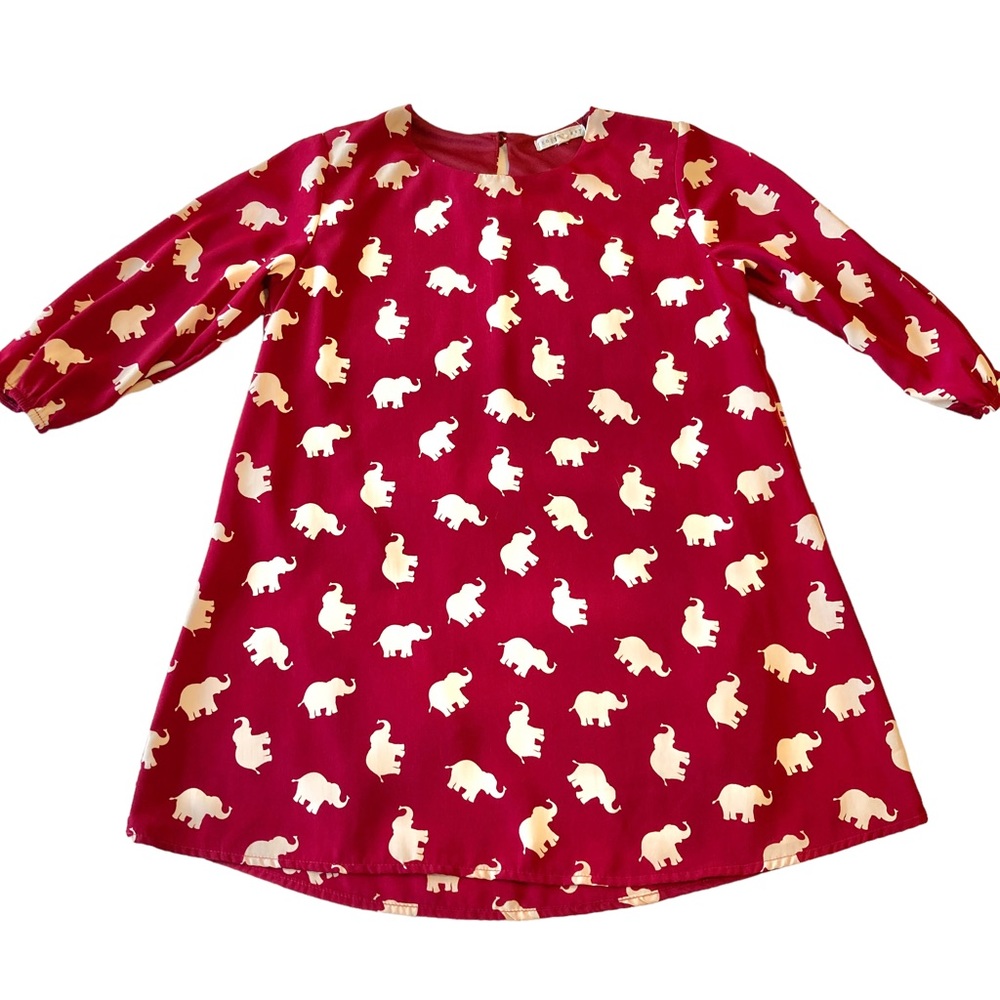 Copper Key Crimson blouse top With White Elephants size S Small lined EUC